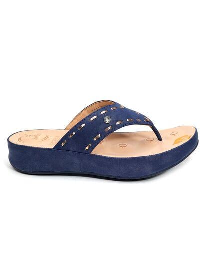 HELMA Womens Blue Casual  Slippers