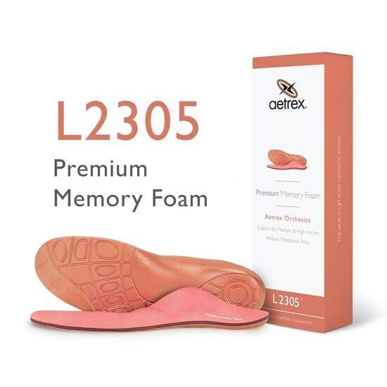 AETREX Women's Premium Memory Foam Orthotics W- Metatarsal Support